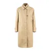 Fay Long Morning Coat In Beige Technical Linen In Beige