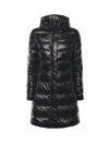 Fay Long Nylon Down Jacket In Black