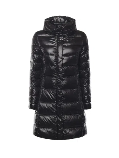 Fay Long Nylon Down Jacket In Black