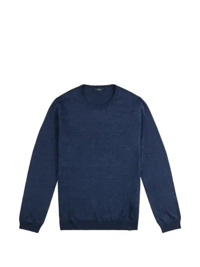 Fay Long-sleeve Crewneck Sweater In Blue