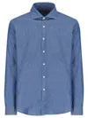 Fay Long-sleeve Denim Button-up Shirt In Blue