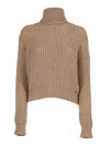 Fay Fitted Long-sleeved Turtleneck Sweater In Neutral