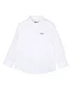 Fay Long Sleeve Logo Print Shirt In White