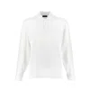 Fay Long-sleeve Polo Shirt With Classic Collar In White