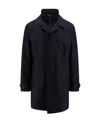 Fay Blue Nylon Morning Raincoat In Black