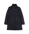 Fay Romantic Coat In Black In Soft Wool Blend Fabric In Blue