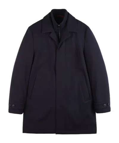 FAY FAY LOGO-PATCH LONG-SLEEVED COAT