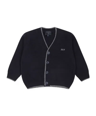 Fay Long-sleeved Knitted Cardigan In Black