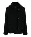 Fay Faux-fur Collar Wool Jacket In Black