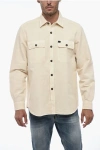 Fay Long Sleeved Linen Blend Shirt In Neutral