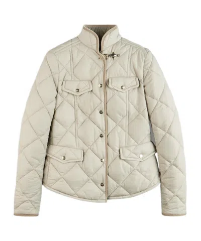 Fay Long-sleeved Quilted Cotton Clothes In Nude