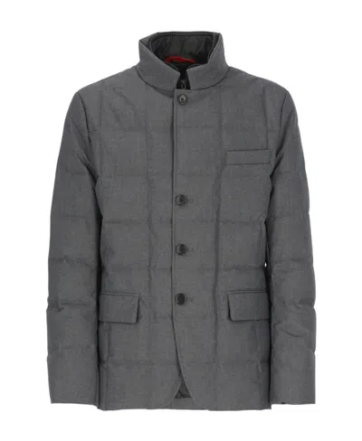Fay Long-sleeved Quilted Down Jacket In Black