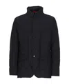 Fay Standing Collar Square Quilt Jacket In Black