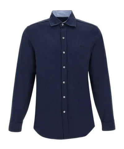 Fay Long-sleeved Shirt In Black