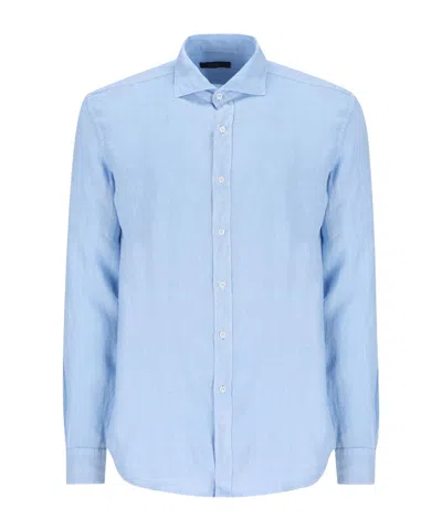 Fay Long-sleeved Shirt In Blue