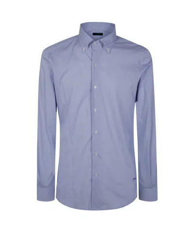 Fay Long-sleeved Shirt In Blue