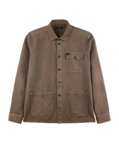 Fay Long-sleeved Shirt In Brown