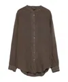 Fay Linen Shirt In Brown