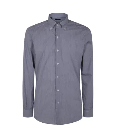 Fay Long-sleeved Shirt In Gray