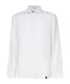 Fay Spread-collar Cotton Polo Shirt In White