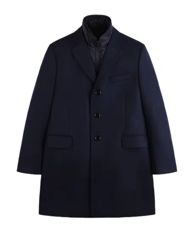 Fay Long-sleeved Single-breasted Coat In Black