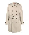 Fay Double-breasted Trench Coat In Nude