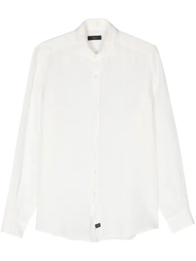 Fay Long-sleeves Linen Shirt In White