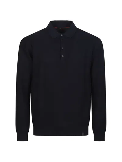 Fay Long-sleeves Polo Shirt In Blue