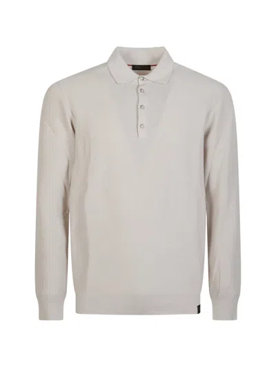 Fay Long-sleeves Polo Shirt In Neutral