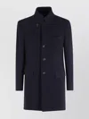Fay Lobster-clasp Single-breasted Coat In Black