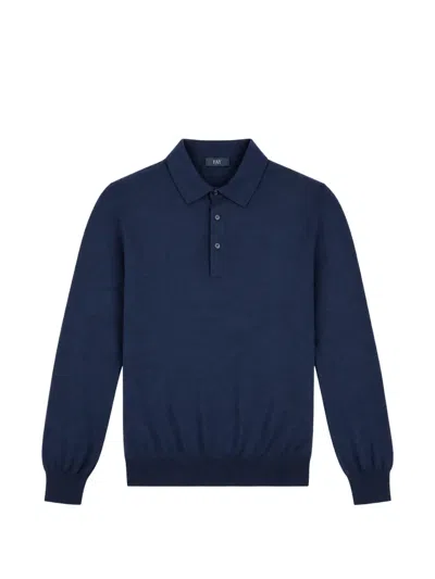 Fay Long-sleeve Polo Sweater In Purple