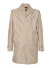 Fay Luxe Beige Long Coat With Dual Collar In Gray