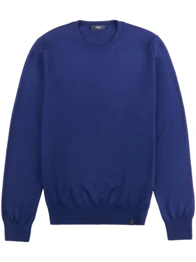 Fay Maglia Girocollo Sweater In Blue