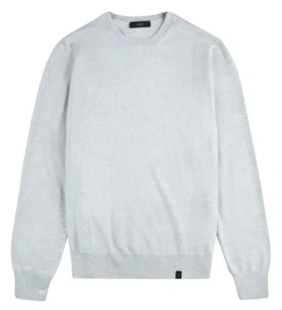 Fay Jumper In Grey Merinos Wool Knit In White