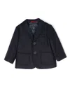 Fay Mélange-effect Single-breasted Blazer In Blue