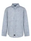 Fay Light Blue Shirt For Boy With Logo In Blue