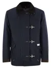 Fay "4-hook Canvas Jacket With Classic In Blue