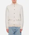 Fay Buttoned Beige Bomber Jacket With Ribbed Details In Neutral