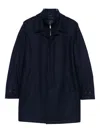 Fay Men Carded Wool Flannel Morning Coat In Blue