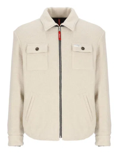 Fay Men's Casual Jacket With Textured Fabric In Neutral