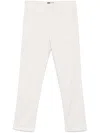 Fay Cropped Trousers With Belt Loops And Pockets In Neutral