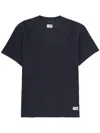 Fay Blue Solid Crew Neck T-shirt In Black