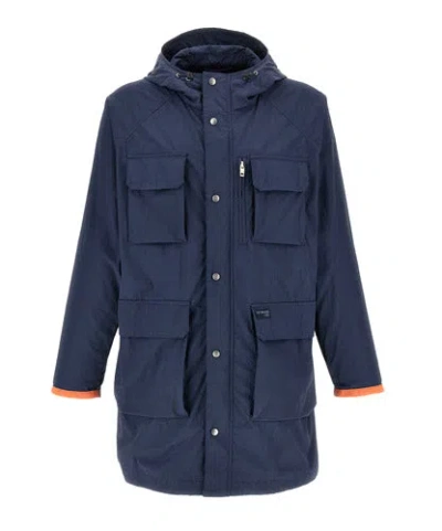 Fay Men Coats In Blue