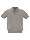 Fay Cotton Buttonless Polo Shirt In Gray