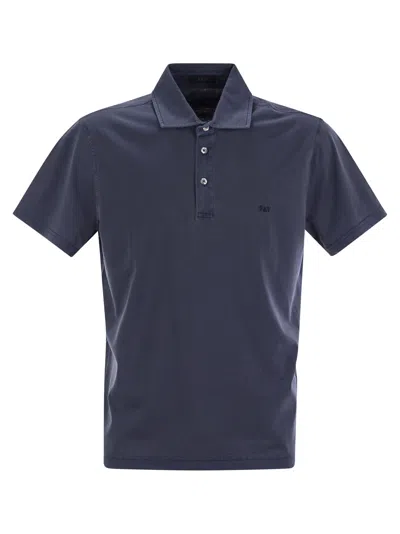 Fay Men Cotton Jersey Polo Shirt In Blue