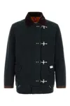 Fay 4-hook Jacket With Blue Corduroy Details And Lobster-claw Fastening In Blue