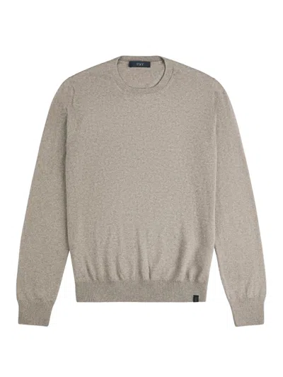 Fay Men's Crewneck Knit Sweater In Kaki