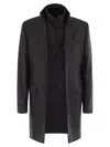 Fay Men Double Coat In Wool And Cashmere Cloth In Black
