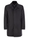 Fay Morning Waterproof Coat With High Collar In Blue