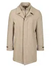 Fay Men "easy Morning" Coat In Carded Flannel In Neutral